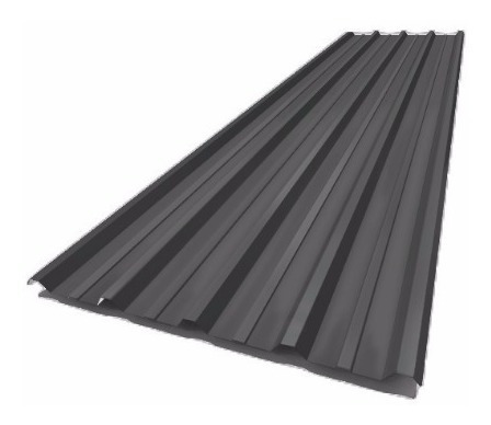 CHAPA DE TECHO GRIS TRAPEZOIDAL C-25